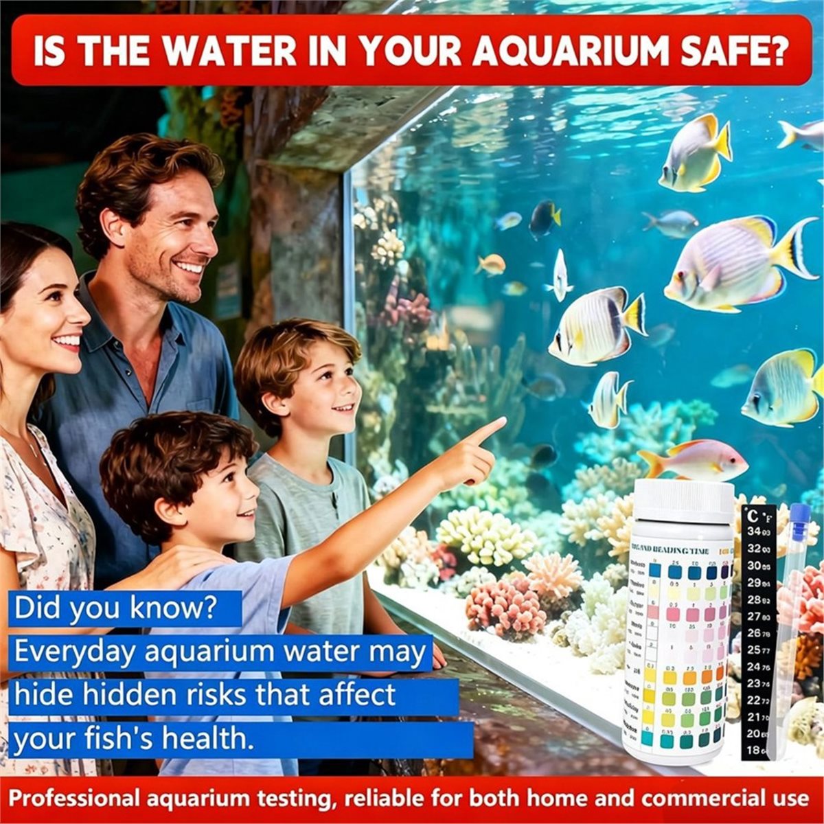 Aquarium Test Kit - HGHO 9'u 1 Arada Akvaryum Test