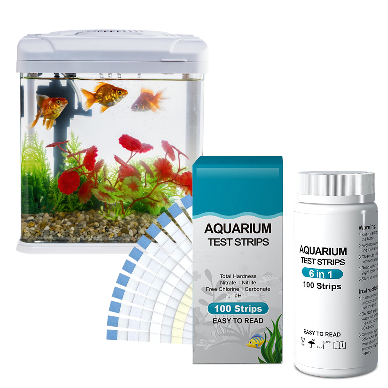 100 adet 6-in-1 Su Kalitesi Te - Aquarium Test Kit incelemesi ve fiyatı