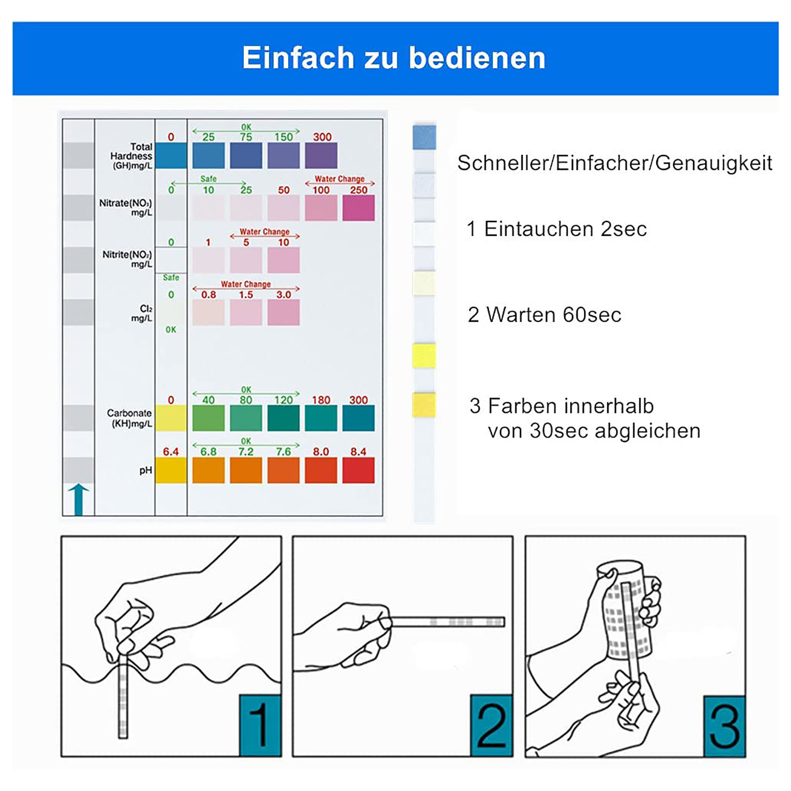100 adet 6-in-1 Su Kalitesi Te - Aquarium Test Kit incelemesi ve fiyatı