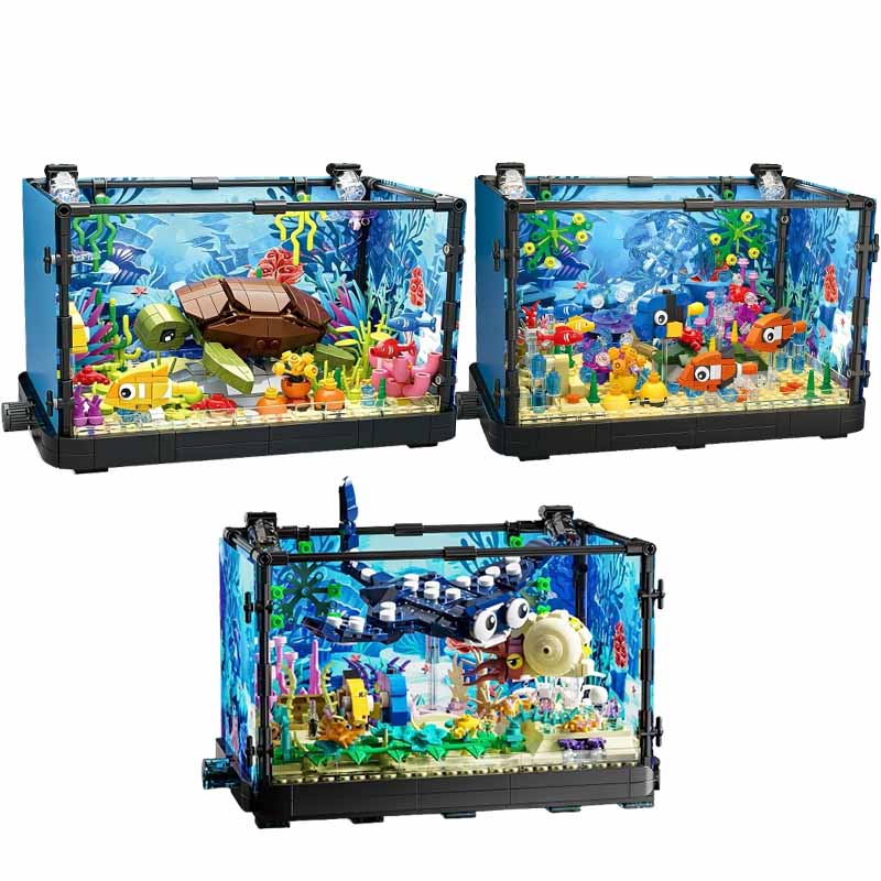 Işıklı Balık Tankı Yapım Blokl - Aquarium Fish Marine incelemesi ve fiyatı